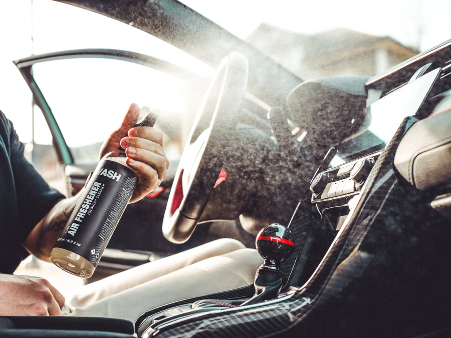 7WASH spray in use in a car interior
