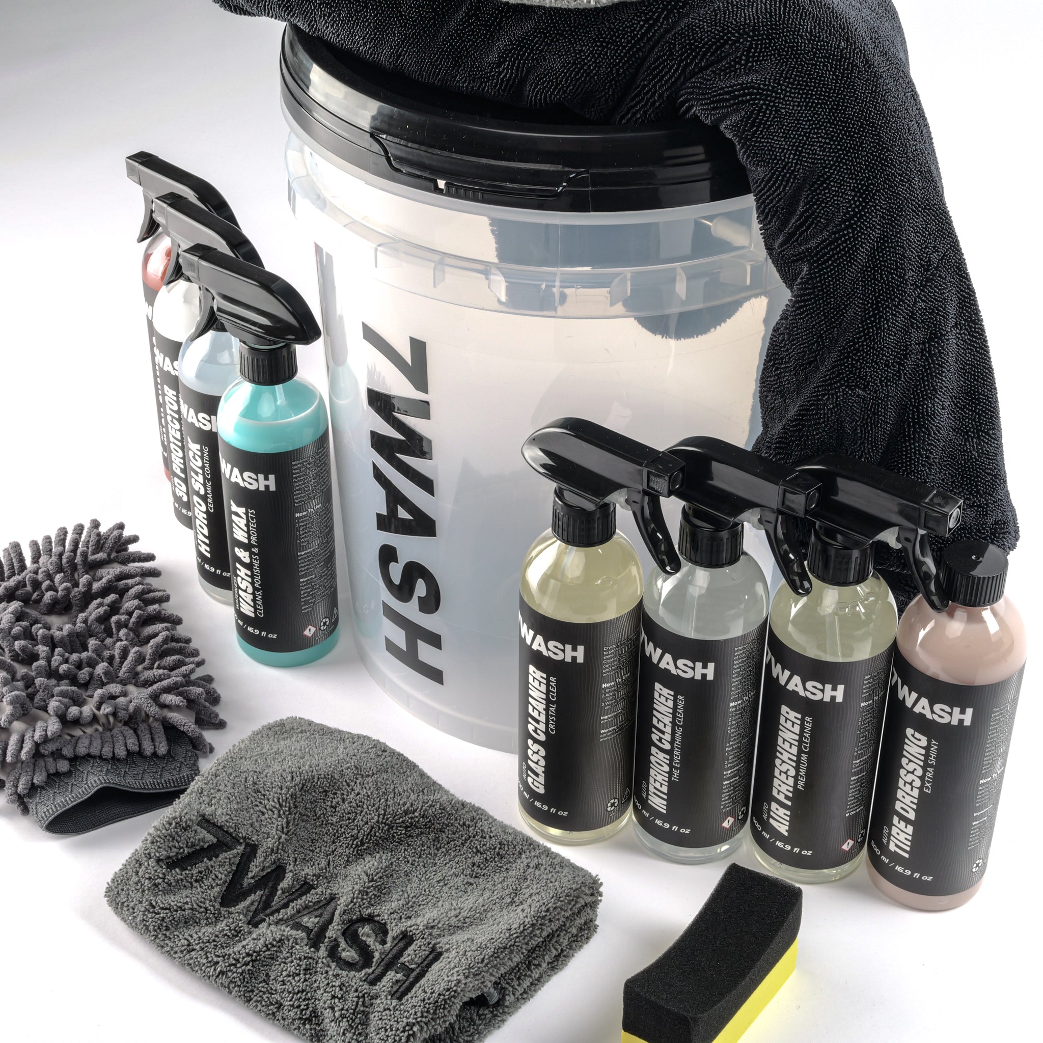 Essential Car Care Kit – Bucket, Shampoo, Interior & Tire