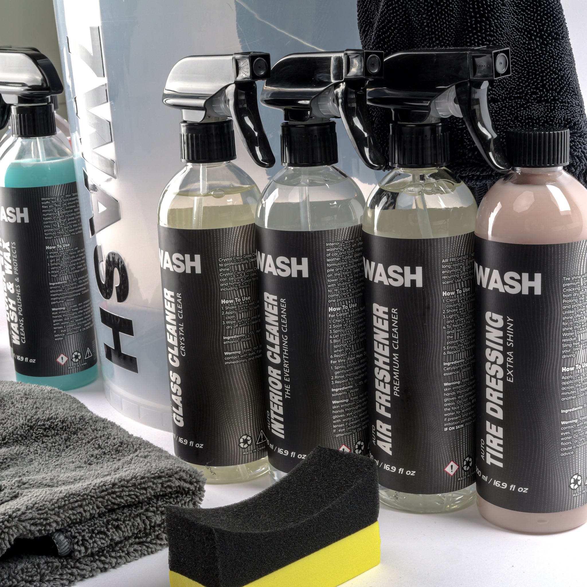 Essential Car Care Kit – Bucket, Shampoo, Interior & Tire