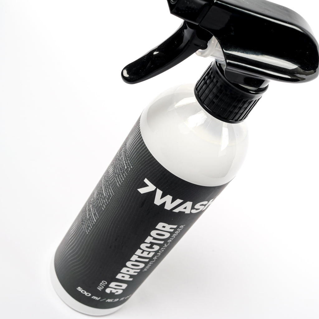 7WASH Plastic & Rubber Protector 500 ml 3D protector for interior and exterior plastic and rubber surfaces with UV protection, color restoration, and professional car detailing care