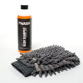 7WASH Shampoo Plus Set with 500 ml car shampoo and grey microfiber wash mitt for gentle car washing, deep paint cleaning, and professional car detailing
