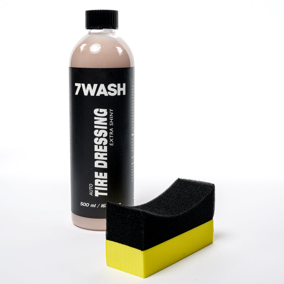 7WASH Tire Dressing 500 ml with black applicator sponge