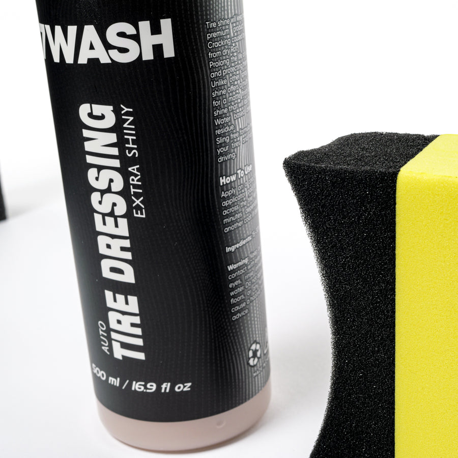 7WASH Tire Dressing 500 ml with black applicator sponge