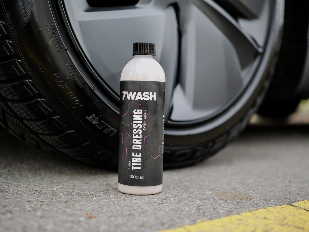7WASH Tire Dressing Extra Shiny 500 ml Reifenglanz Flasche Vorderansicht